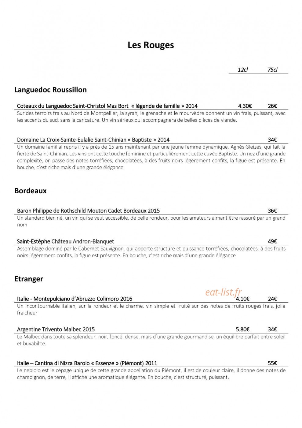 Petit Cochon — carte page 15