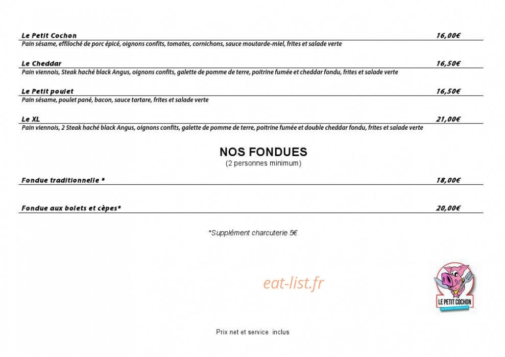 Petit Cochon — carte page 6