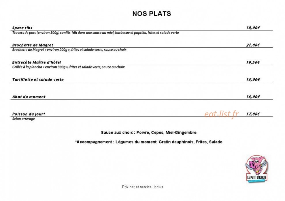 Petit Cochon — carte page 7