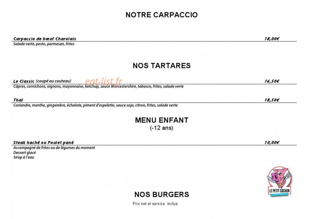 Petit Cochon — carte page 5