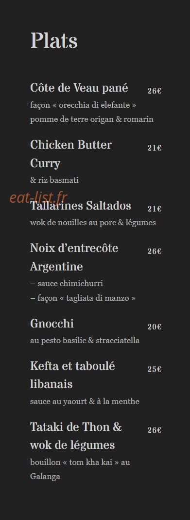Café Cuisine — carte page 2