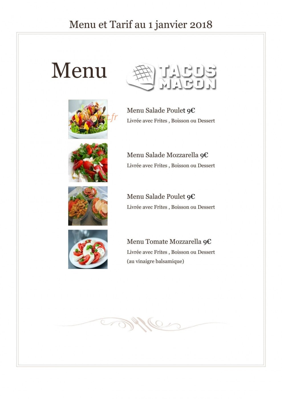Tacos Macon — carte page 2