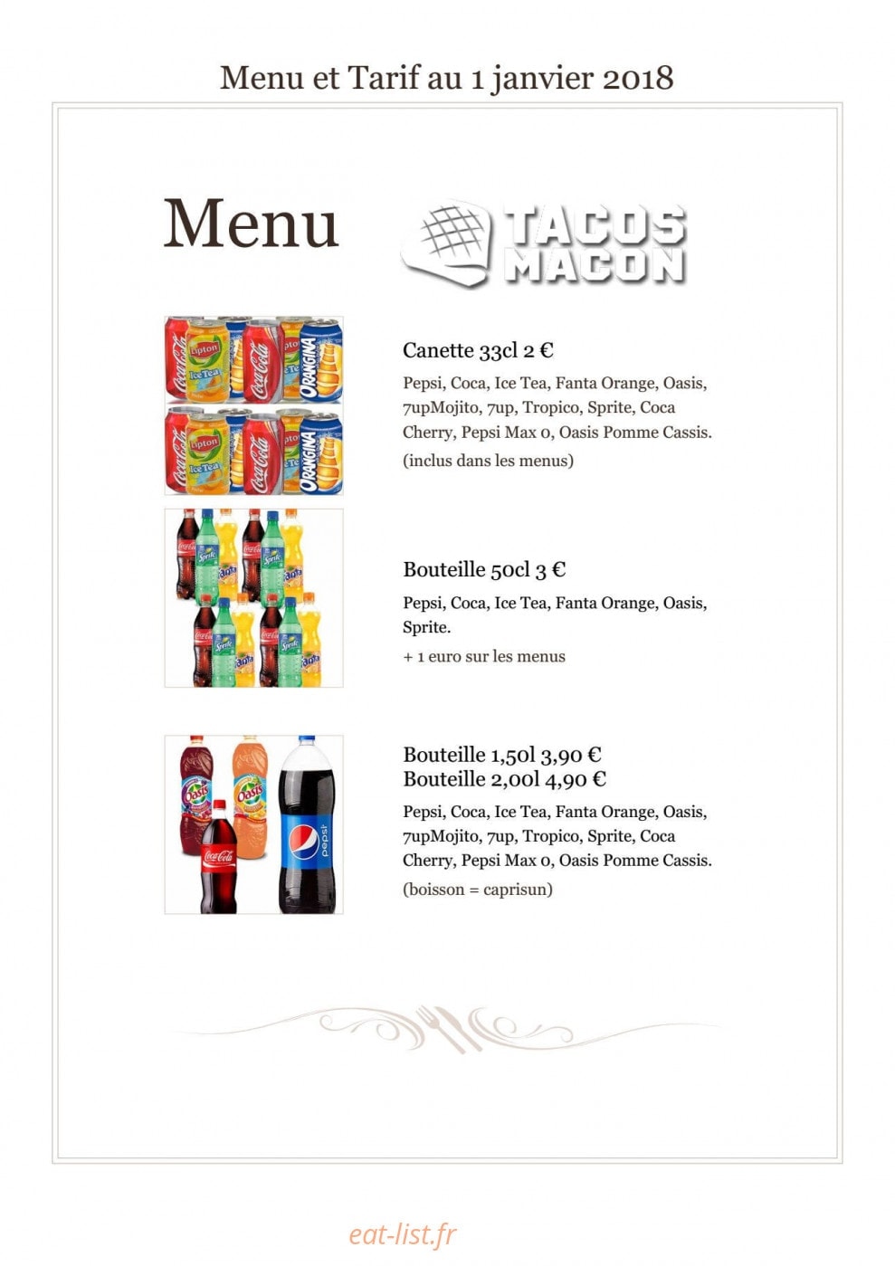 Tacos Macon — carte page 5