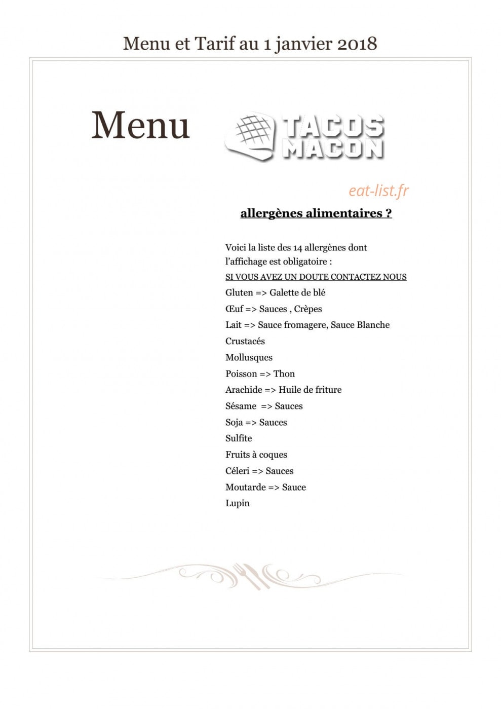 Tacos Macon — carte page 7