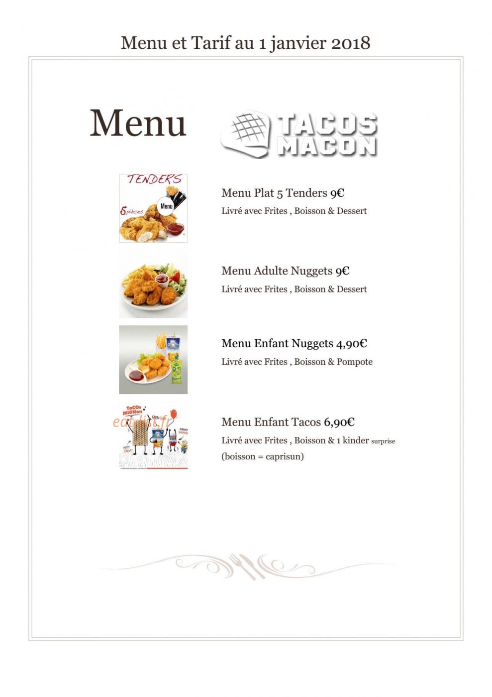 Tacos Macon — carte page 3
