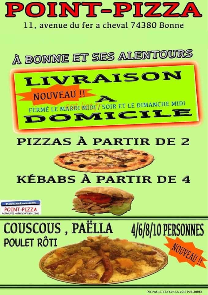 Point Pizza — carte page 1