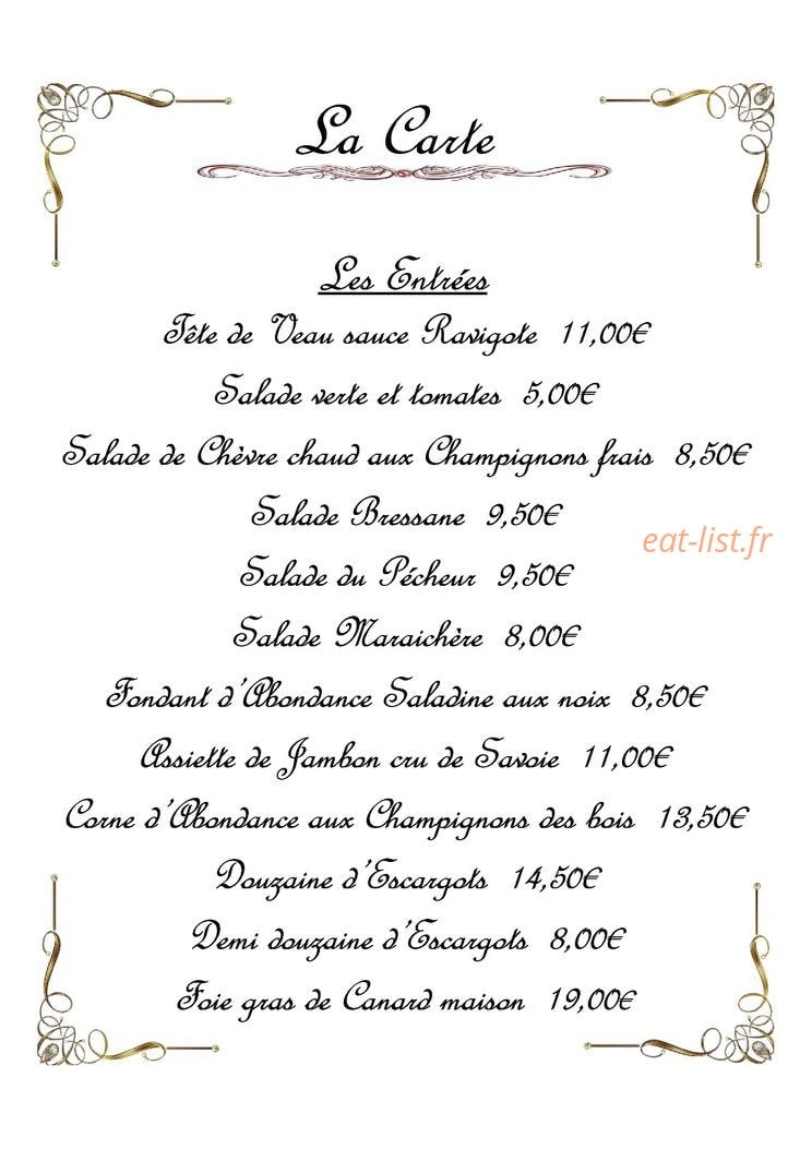 Au Vieux Pressoir — carte page 1