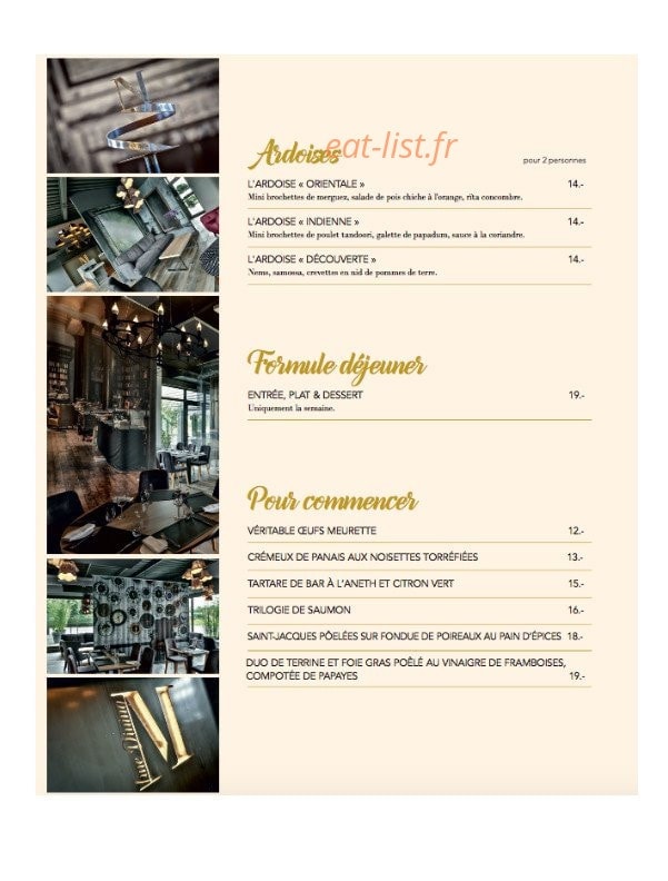 M Restaurant — carte page 2