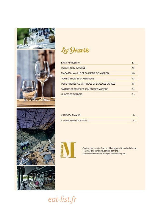 M Restaurant — carte page 4