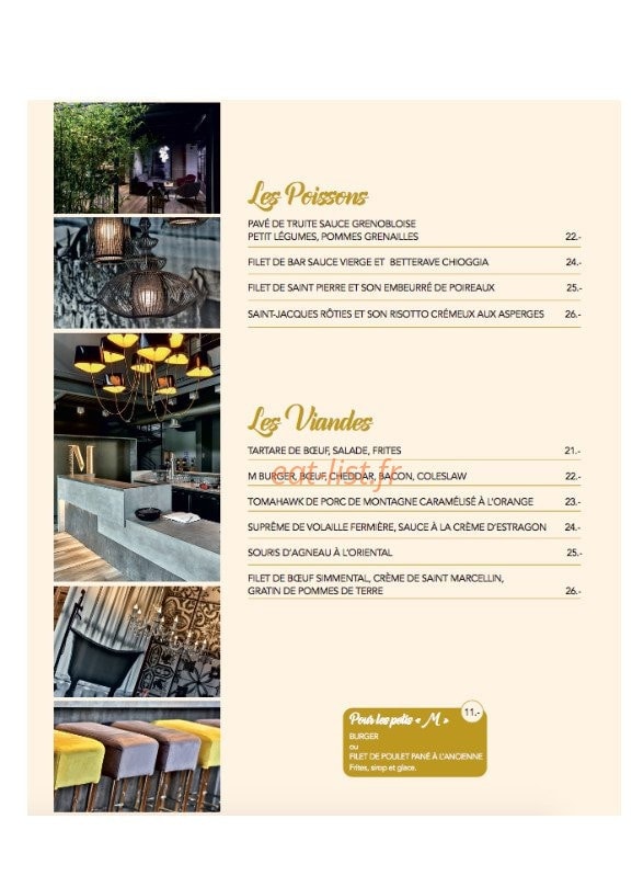 M Restaurant — carte page 3