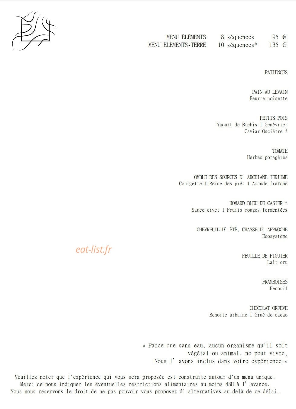 L'Auberge de Lucinges — carte page 1
