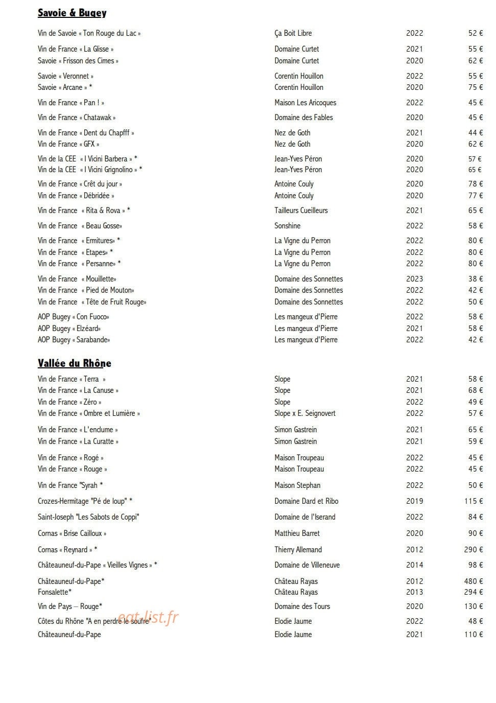 L'Auberge de Lucinges — carte page 13
