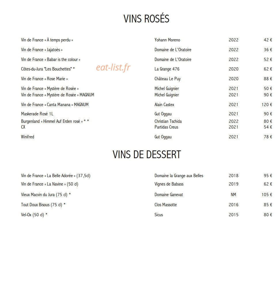 L'Auberge de Lucinges — carte page 9