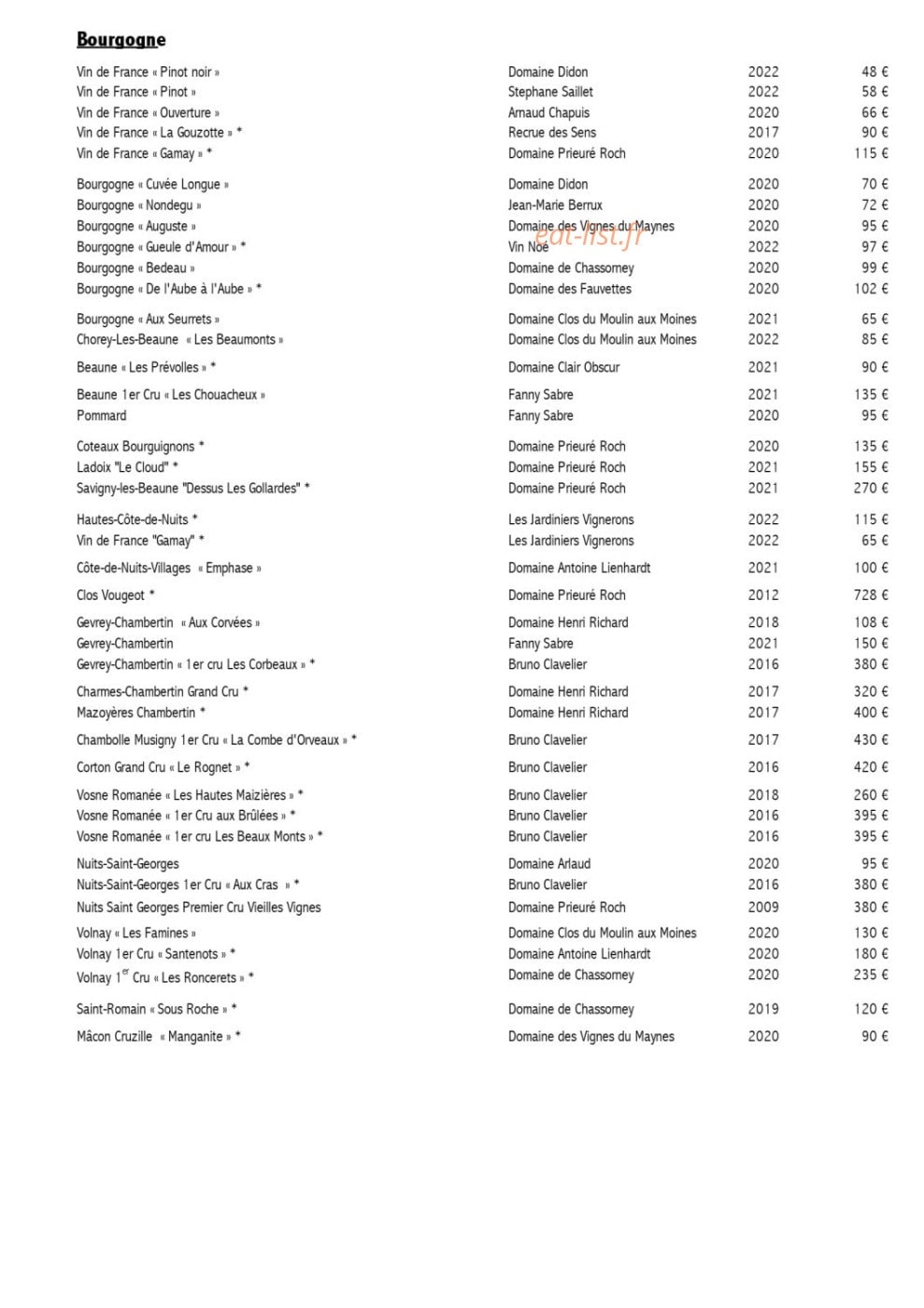 Le bistrot de Madeleine — carte page 11