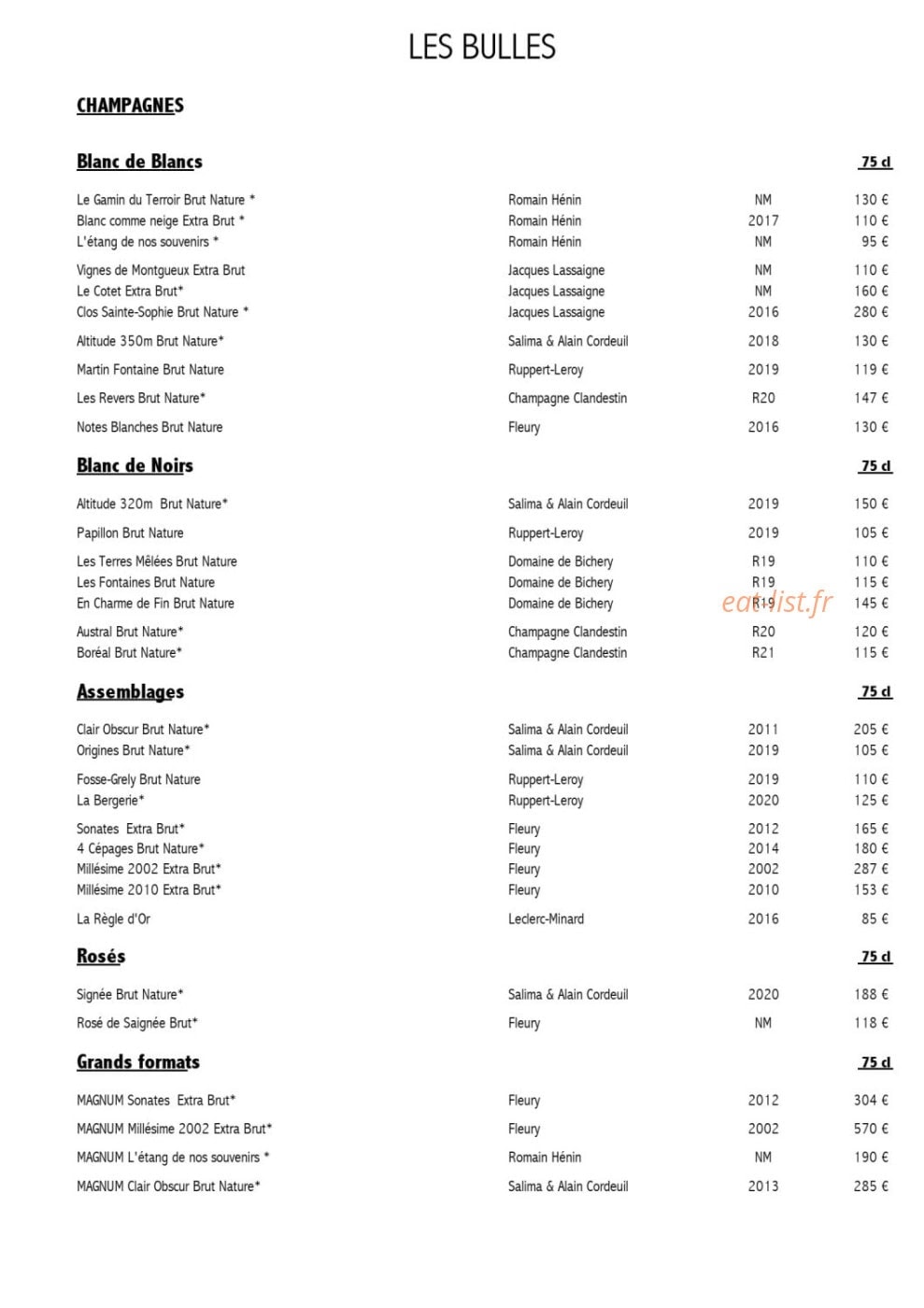 Le bistrot de Madeleine — carte page 2