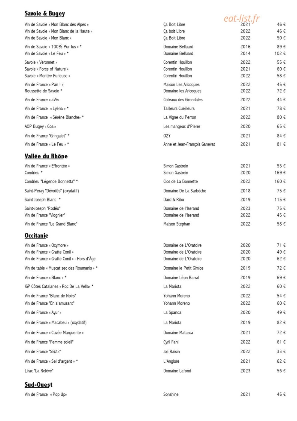 Le bistrot de Madeleine — carte page 6