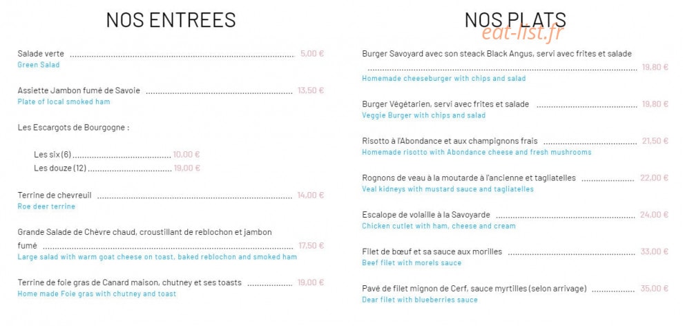 Café Zeph Restaurant — carte page 1