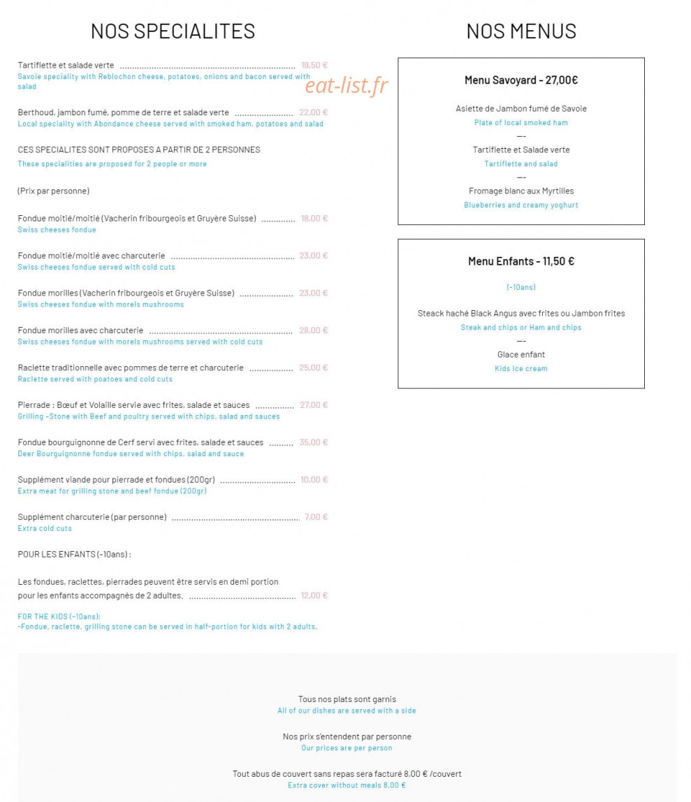 Café Zeph Restaurant — carte page 2