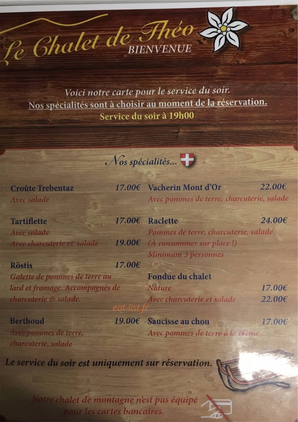 Le Chalet de Théo — carte page 3