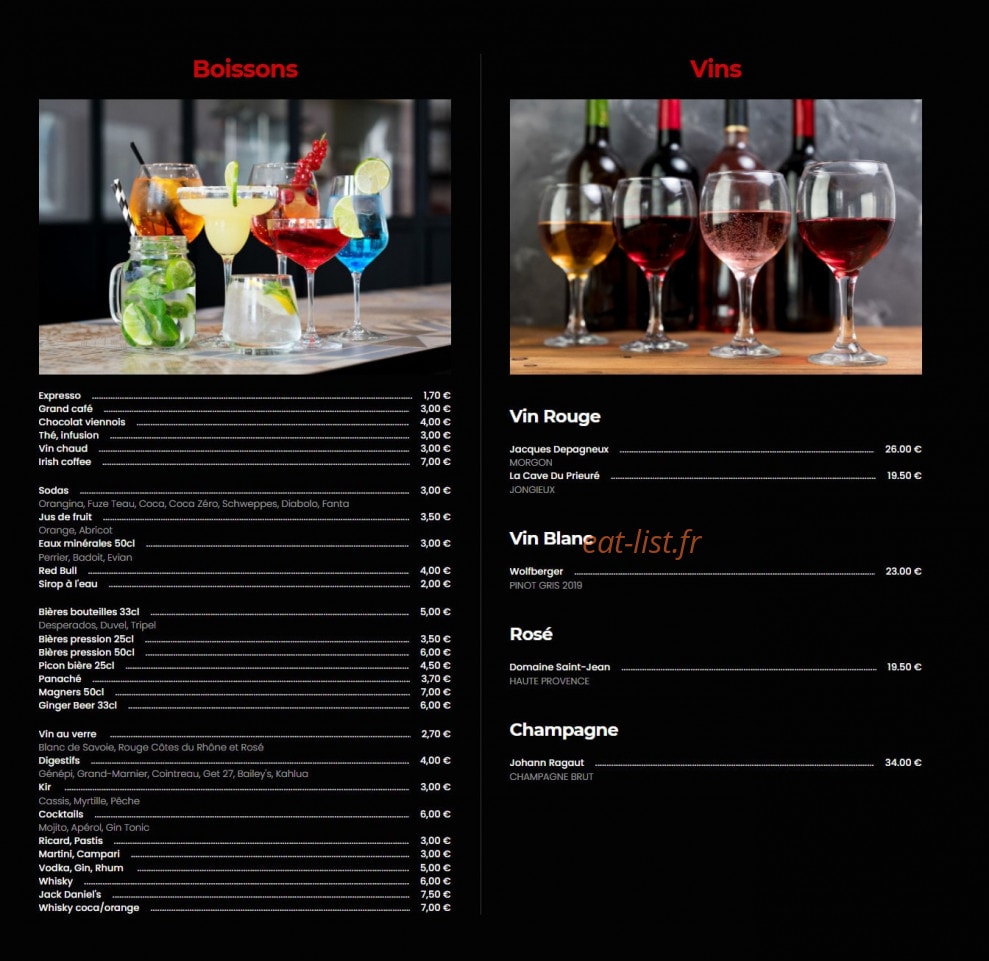 Snopizz — carte page 2