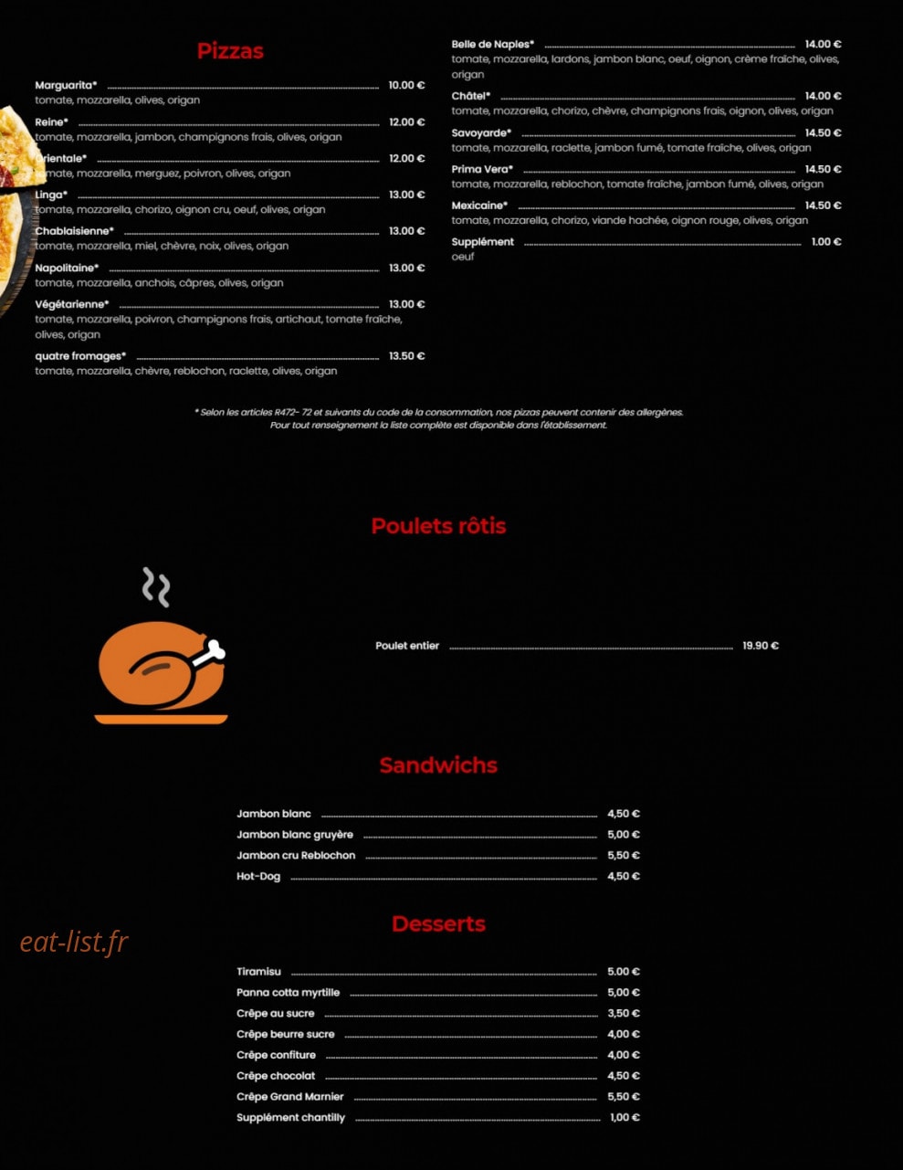 Snopizz — carte page 1