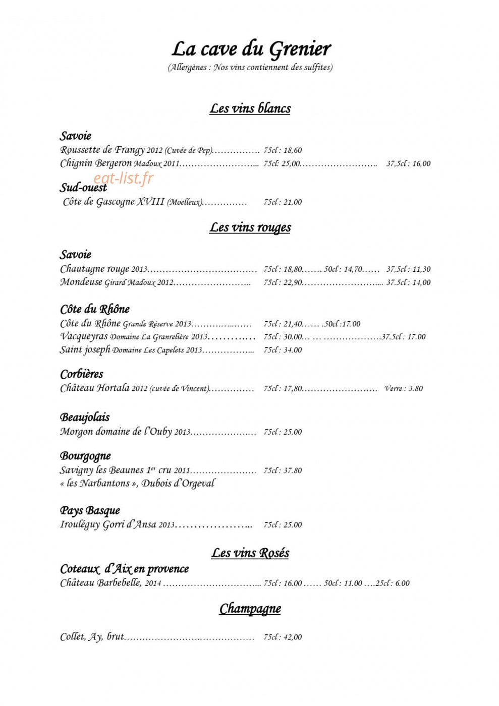 Le Grenier — carte page 8