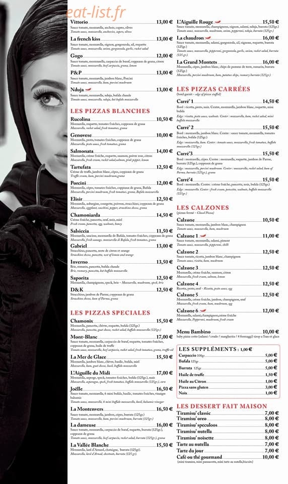 Pizzeria des Moulins — carte page 2