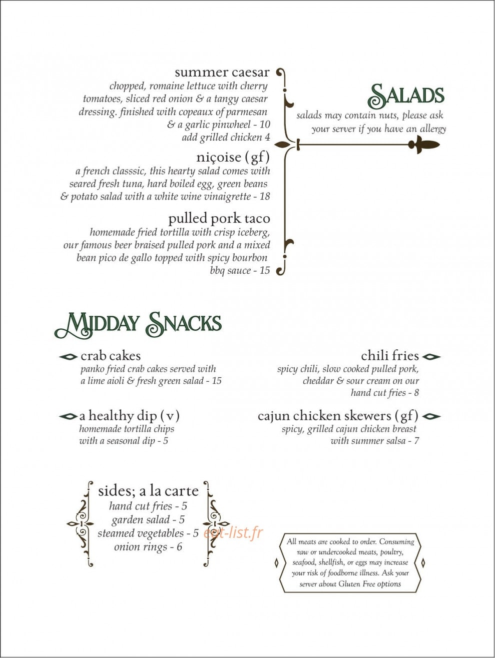 Bighorn Bistro & Bakery — carte page 3