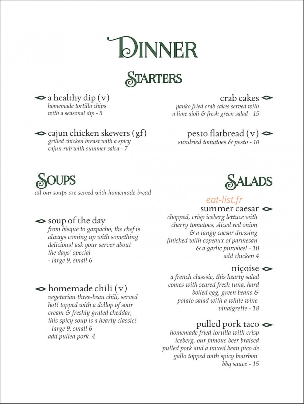 Bighorn Bistro & Bakery — carte page 4