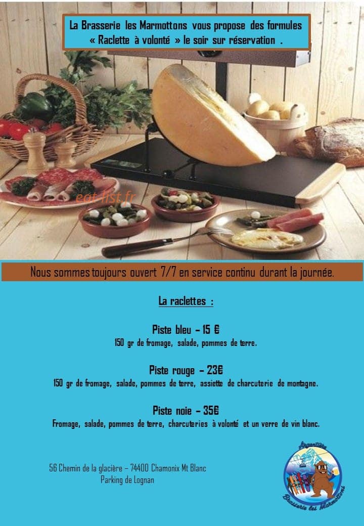 Brasserie les Marmottons — carte page 1