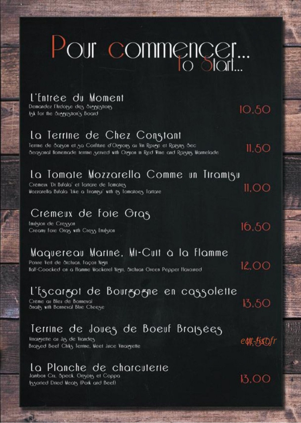 Chez Constant — carte page 4