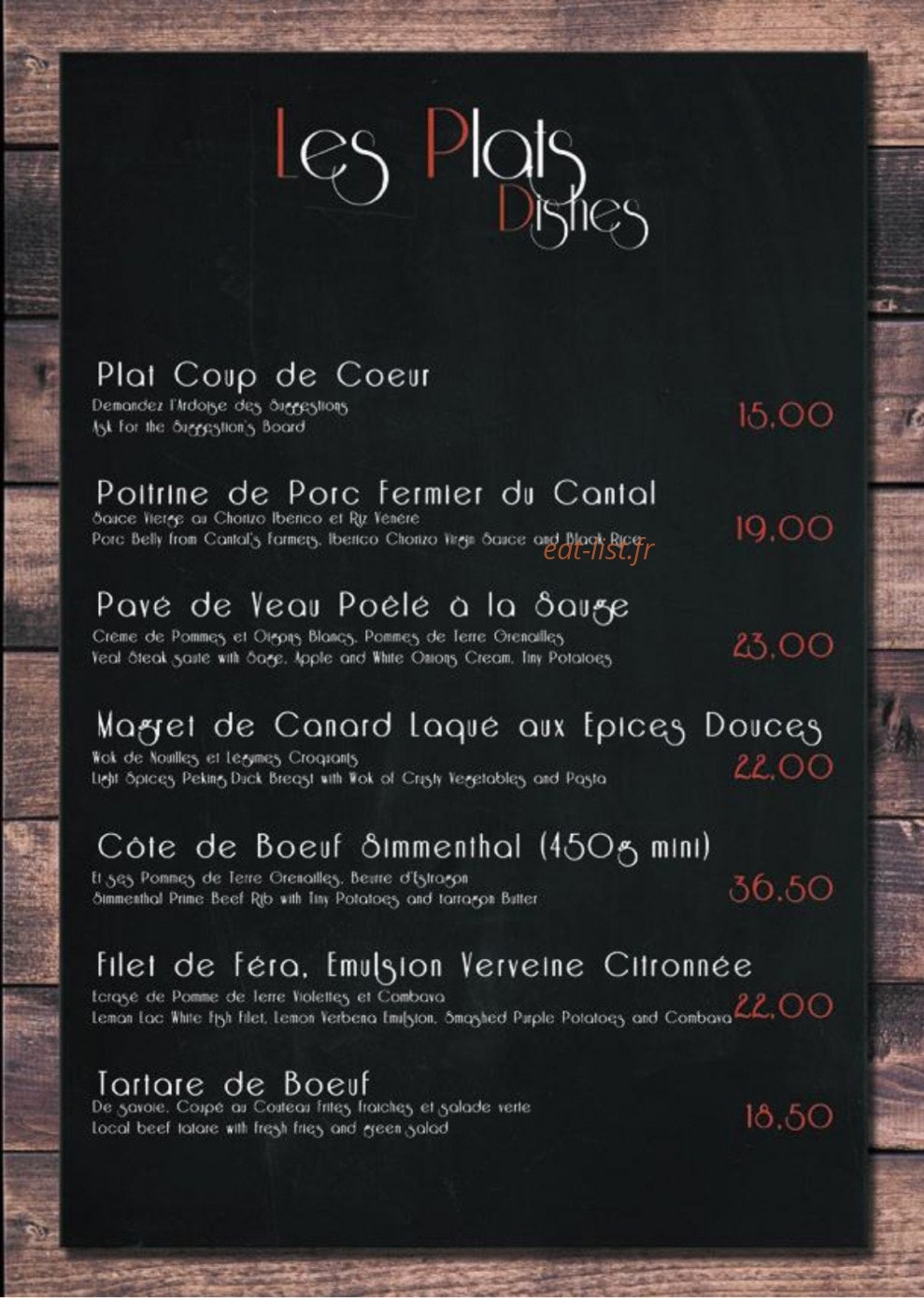 Chez Constant — carte page 6