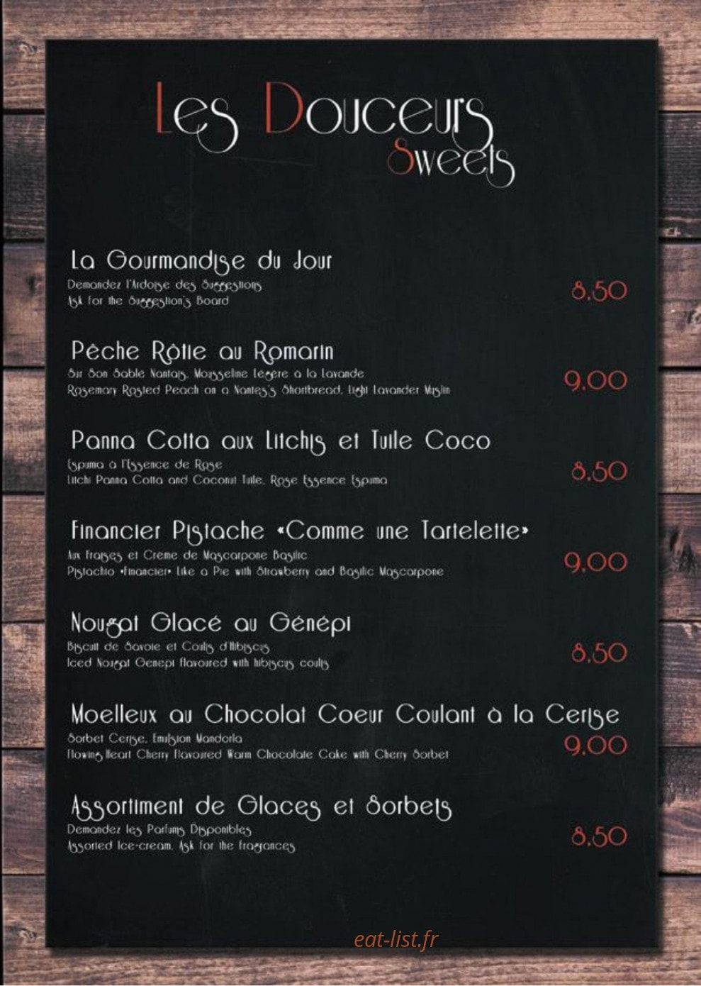Chez Constant — carte page 7