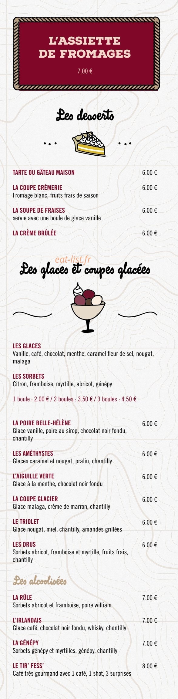 La cremerie du glacier — carte page 5