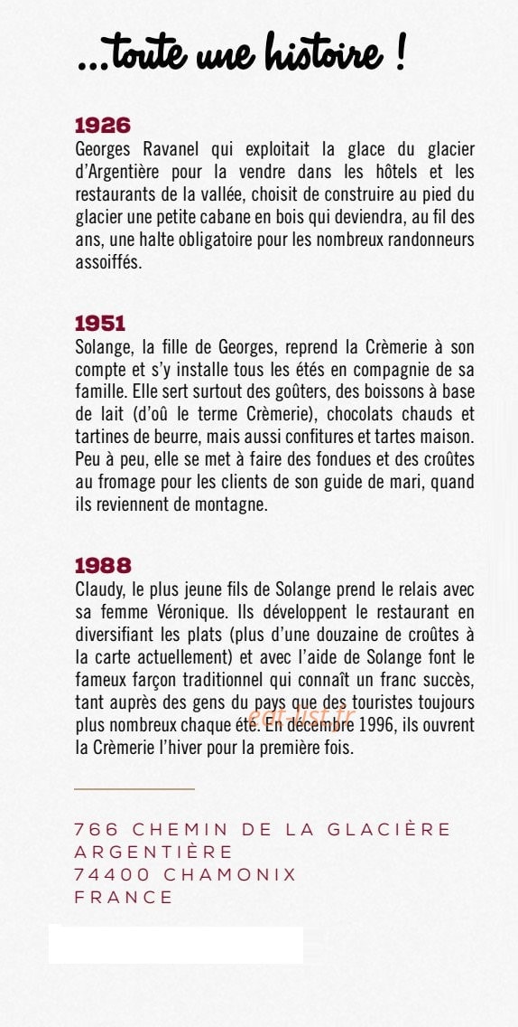 La cremerie du glacier — carte page 7