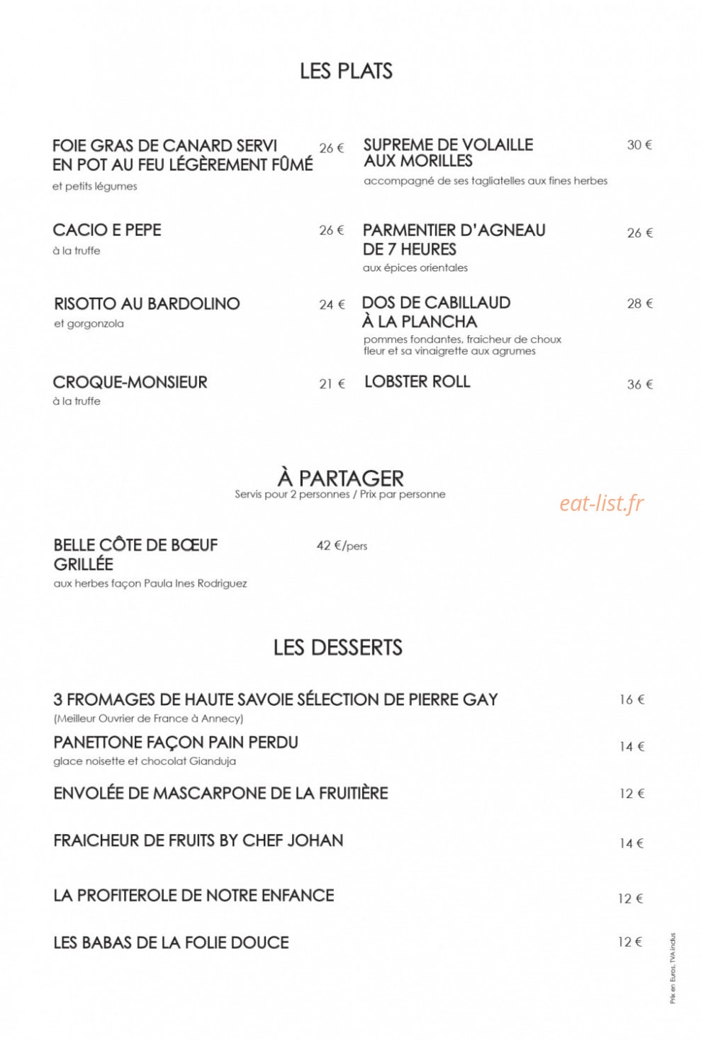 La Fruitière — carte page 3