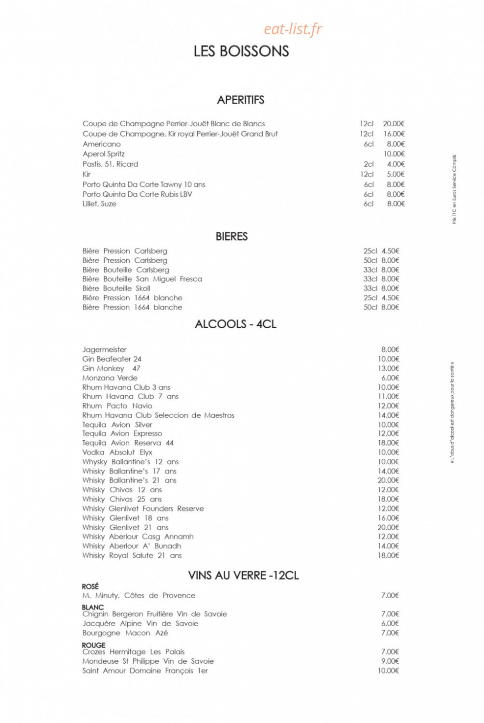 La Fruitière — carte page 4