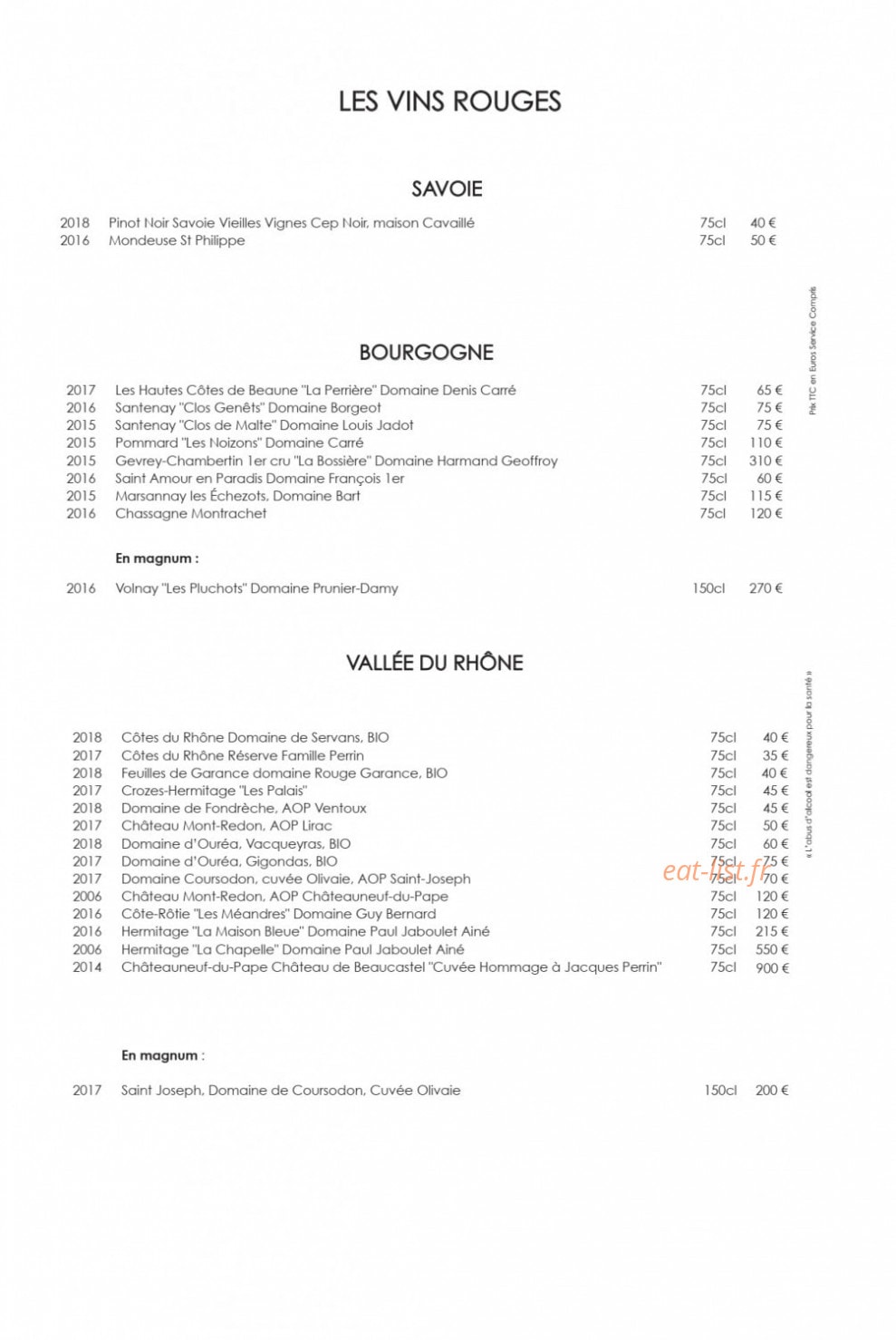 La Fruitière — carte page 6