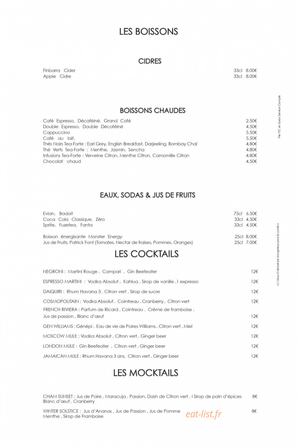 La Fruitière — carte page 5