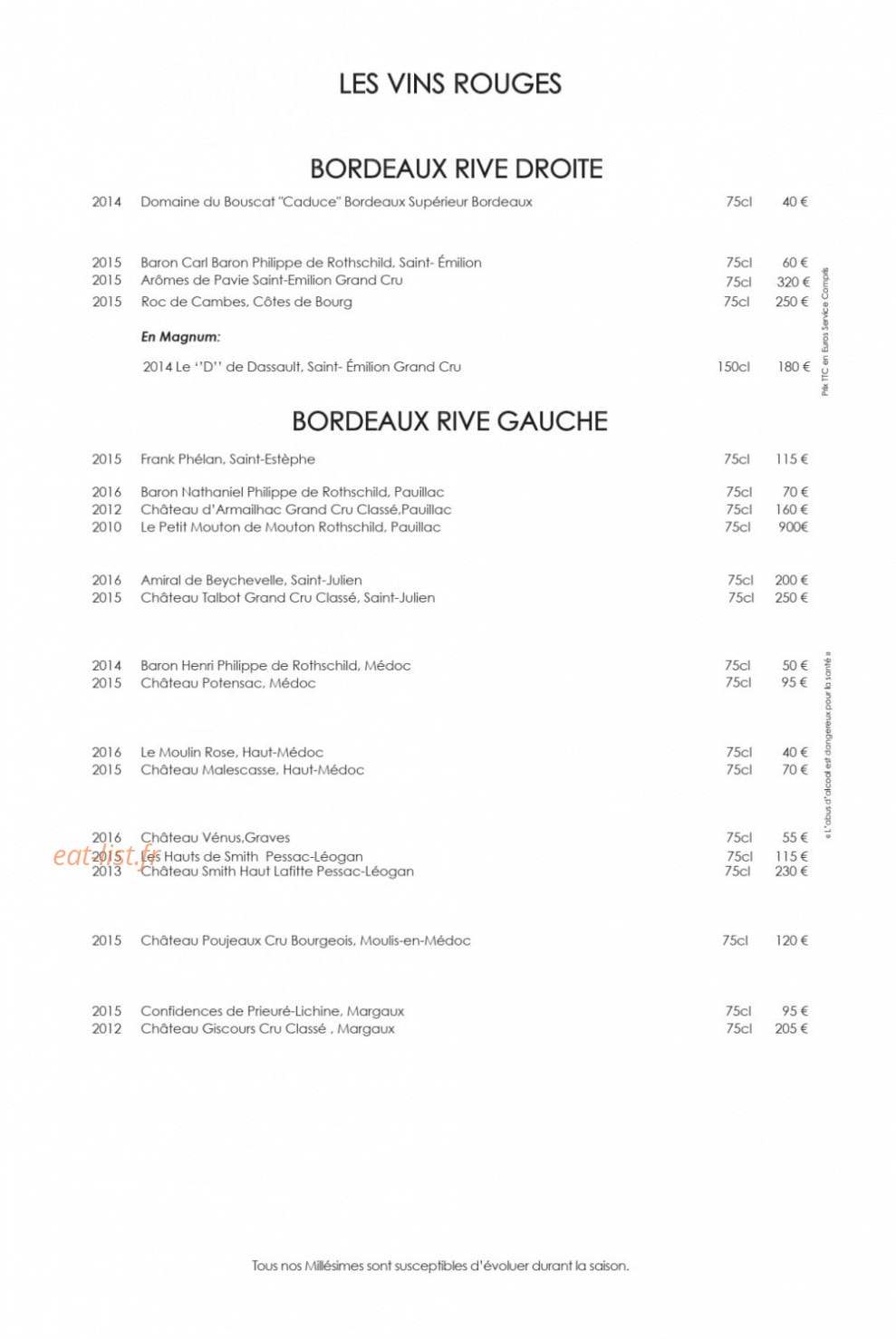 La Fruitière — carte page 8