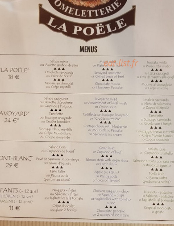 La Poêle — carte page 1
