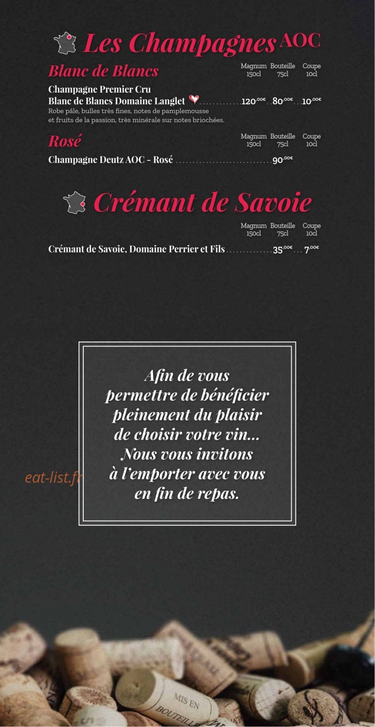 La Tablée — carte page 14