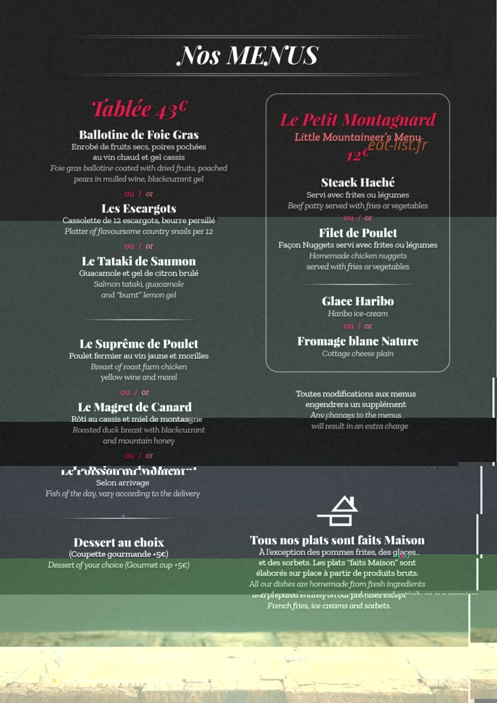 La Tablée — carte page 8