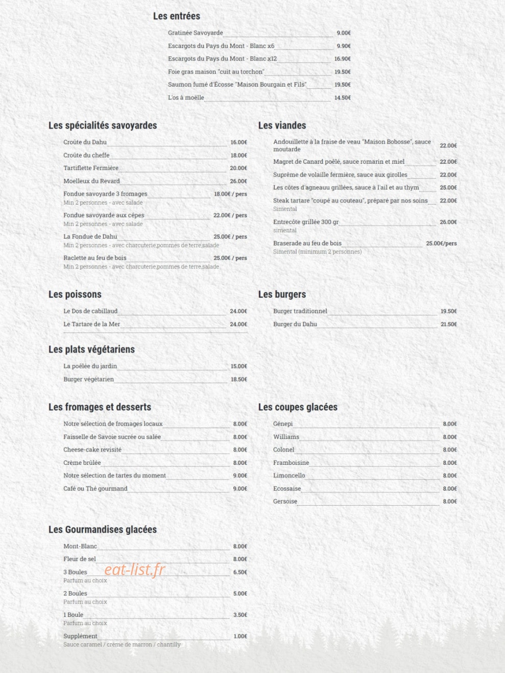 Le Bistrot Dahu — carte page 2