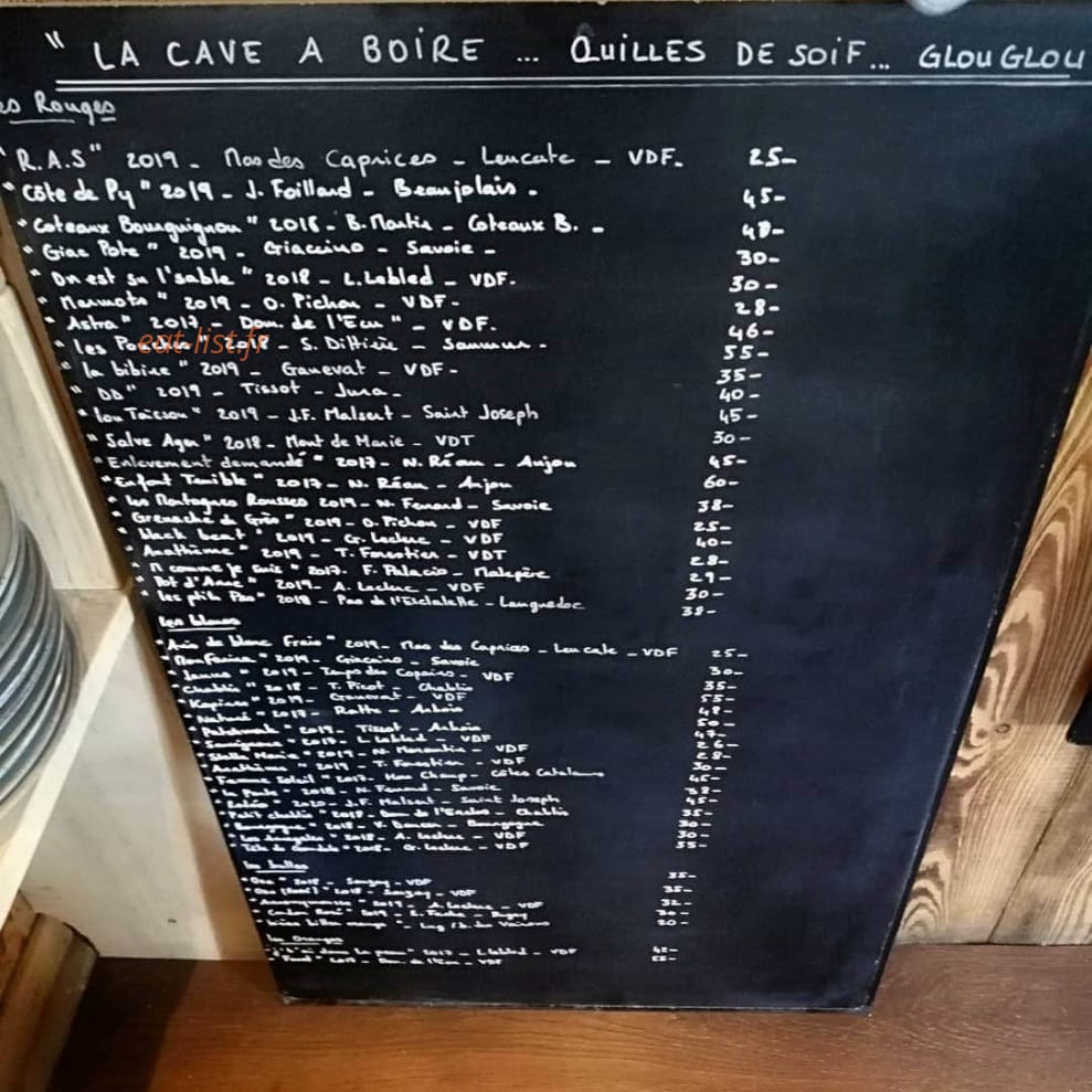 Le Bistrot Des Cristalliers — carte page 1