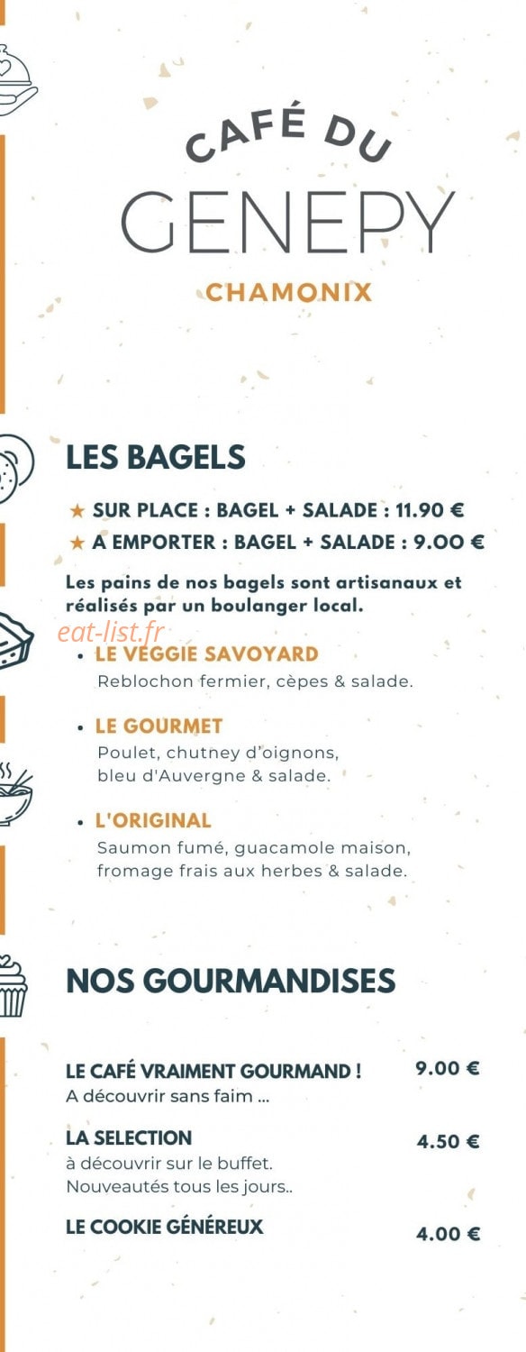 Le Cafe du Genepy — carte page 1