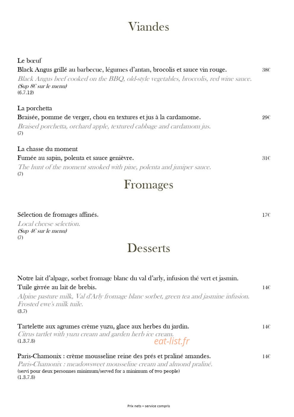 Le Comptoir des Alpes — carte page 2