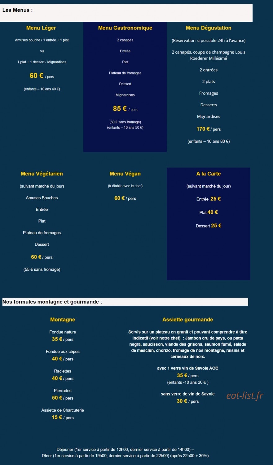 Les Tables de Philippe — carte page 1