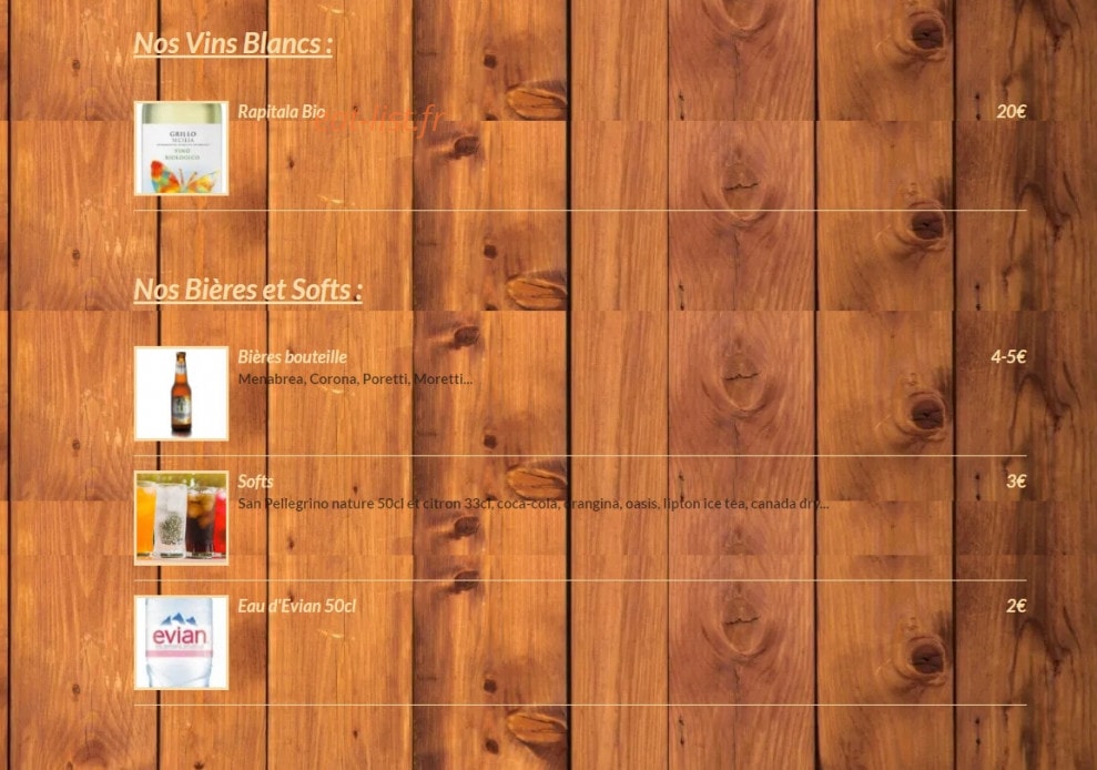Pizza & Vino — carte page 3