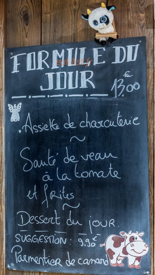 Restaurant la Ferme — carte page 1